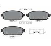 Jeu de plaquettes de frein TEXTAR 2509606 pour OPEL ASTRA J GTC 2 2012-2015