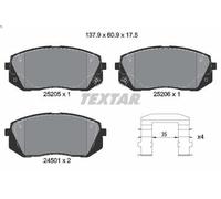 Jeu de plaquettes de frein TEXTAR 2520501 pour KIA OPTIMA (JF) 2 2015-2019