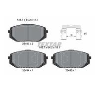 Jeu de plaquettes de frein TEXTAR 2649301, avant
