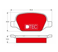Jeu de plaquettes de frein TRW GDB1396DTE, arrière