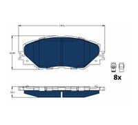 Jeu de plaquettes de frein TRW GDB3424BTE, avant