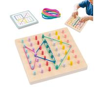 Jeu de plateau à emboîter pour - Jeu de puzzle carré en bois - Jeu géométrique avec assortiment de couleurs - Apprentissage précoce - Interaction parent-enfant - Jouet éducatif pour les cours