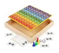Jeu de Plateau de Multiplication en Bois - Planche de Multiplication de mathématiques en Bois - Jouet éducatif magnétique interactif pour - Outils de comptage préscolaire pour Tableau