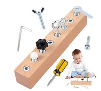 Jeu de Plateau de Tournevis - Bois, métal, 20,6 x 3,5 x 3,6 cm | Jouet éducatif sensoriel préscolaire - Jeu de motricité Fine | Écrous Jumbo et Activité de Correspondance de vis pour à partir