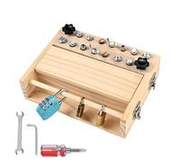 Jeu de Plateau Tournevis pour | Jeu Éducatif Interactif En Bois Pour Motricité Fine Avec Clé Et Serrure,Jouet STEM Motricité Fine Avec Clé Et Serrure Pour Filles Garçons 3 5 Ans Voyage Anniversaire Ma