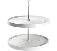 Emuca Plateaux circulaires Shelvo – meuble cuisine module 800 mm, plastique/aluminium blanc