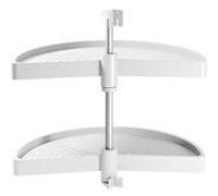 Emuca Kit étagères pivotantes Shelvo 1/2 lune – 2 plateaux Ø650 mm, module 800 mm, blanc