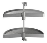 Emuca Jeu de plateaux Shelvo 1/2 lune pour module 900 mm plastique Gris G – 8929321