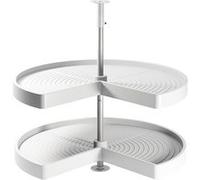Emuca – Jeu de plateaux tournants Shelvo 3/4 pour module 900 mm, plastique et aluminium, blanc