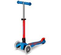 Micro Mini trottinette Deluxe LED néon bleu/rouge.