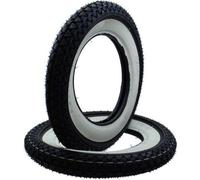 Jeu de pneus à flancs blancs 2x Kenda K333 3.50-10 51J TT pour Vespa PX Ape