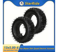 Jeu de pneus et chambres à air 13x5.00-6, avec tige de Valve droite, pour Razor Dirt Quad, pièces de Scooter électrique, accessoires 13x5.00-6 Un jeu de pneus et de chambres à air