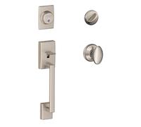 Jeu de poign es cylindre unique SCHLAGE Century et bouton Siena en nickel satin (F60 CEN 619 SIE)