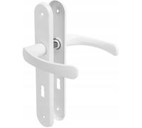 Jeu de poignées de porte, À clé, 72 mm, Poignée de porte, aluminium, gauche et droite, jeu de vis, blanc, ADGO