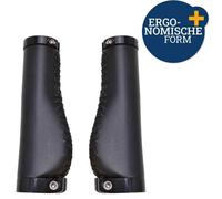 Jeu de poignées de vélo Ergo-Grip aspect cuir 135 mm noir