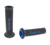 Jeu de poignées Domino A010 On-Road noir / bleu avec extrémités ouvertes