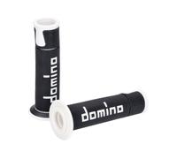 Jeu de poignées Domino A450 On-Road Racing noir / blanc avec extrémités ouvertes
