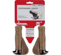 Jeu de poignées Ergotec MF1 liège / aluminium 130 + 130 mm - marron / noir