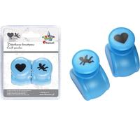 Jeu de poinçons décoratifs 1,8 cm - cœur et cupidon