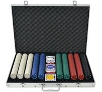 vidaXL Jeu de poker – 1000 jetons – Coffret en aluminium
