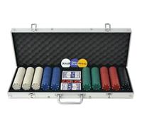 vidaXL Jeu de poker avec 500 jetons aluminium