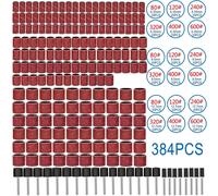 Jeu De Ponceuses À Tambour, Comprenant 384 Manchons De Bande De Ponçage Des Ongles Et 24 Mandrins De Tambour Pour Outil Rotatif Dremel, 360 Pièces