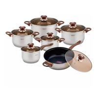 Jeu de pots - KINGHOFF - KH-1768 - Acier inoxydable - 12 éléments - Compatible induction