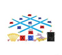 Jeu de pouf, jeu de tir de pelouse portable pour enfants, ensemble d'intégration sensorielle jaune et bleu pour jardin, activités de fête de famille, kit d'entraînement à la plage et au jardin (kit 1