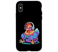 Jeu de Poulet coloré avec Casque contrôleur Gamer Coque pour iPhone X/XS