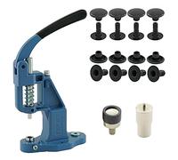 Jeu de presse à riveter comprenant une presse à oeillets/rivets, un outil de rivetage et 100 rivets creux, calotte simple, acier (noir, 9 mm)