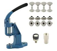 Jeu de presse à riveter comprenant une presse à oeillets/rivets, un outil de rivetage et 100 rivets creux, calotte simple, acier (argent, 9 mm)