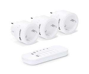 Jeu de Prises radiocommandées conecto : 3X Prises radiocommandées et 1x télécommande intérieure, 2300 W, 230 V, Blanc