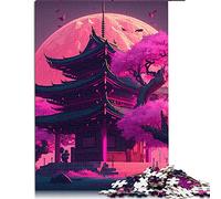 Jeu de Puzzle 1000 pièces Puzzles de Temple Japonais pour activité familiale Puzzle en Bois (Taille 50x75cm)