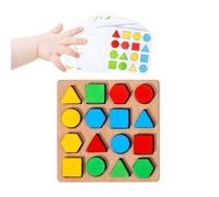 Jeu de puzzle assorti, activité de tableau de tri, ensemble de blocs de motifs en bois, jouet d'apprentissage de 16 pièces, outil de développement cognitif, entraîneur de motricité fine pour garçons f