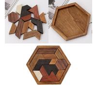 Jeu De Puzzle Chinois En Bois 3d, Modèle De Chexagon, Casse-Tête, Blocs De Construction Q0kb