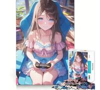 Jeu de Puzzle d'amour pour Adultes de 1000 pièces,thème Anime,Casse-tête logique,découpe de précision,Bords Lisses, pour Les réunions de Famille (38x26cm)