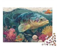 Jeu de Puzzle éducatif sur Le Monde sous-Marin de la Vie Marine. Convient aux Adolescents. Convient au Divertissement en Famille. Difficulté élevée : 1 000 pièces (75 x 50 cm).