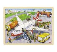 Jeu de Puzzle en bois 96 pcs Aeroport Avion GOKI pour enfants 5 ans + G