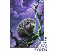 Jeu De Puzzle en Bois Éducatif 1000 Pièces - Hérisson européen | pour Stimuler L'Imagination des Adolescents Et Adultes | Apprendre en S'amusant