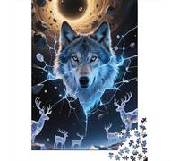 Jeu De Puzzle en Bois Éducatif 1000 Pièces - Loup | pour Stimuler L'Imagination des Adolescents Et Adultes | Apprendre en S'amusant