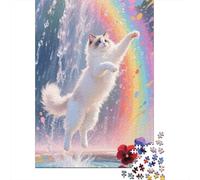 Jeu De Puzzle en Bois ÉduChatif 1000 Pièces - Chat Ragdoll | pour Stimuler L'Imagination des Adolescents Et Adultes | Apprendre en S'amusant