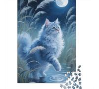 Jeu De Puzzle en Bois ÉduChatif 1000 Pièces - Chat Selkirk Rex | pour Stimuler L'Imagination des Adolescents Et Adultes | Apprendre en S'amusant