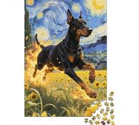 Jeu De Puzzle en Bois ÉduChatif 1000 Pièces - Doberman Pinscher | pour Stimuler L'Imagination des Adolescents Et Adultes | Apprendre en S'amusant