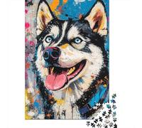 Jeu De Puzzle en Bois ÉduChatif 1000 Pièces - Husky sibérien | pour Stimuler L'Imagination des Adolescents Et Adultes | Apprendre en S'amusant
