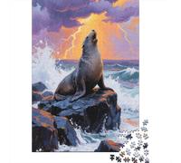 Jeu De Puzzle en Bois ÉduChatif 1000 Pièces - Phoque | pour Stimuler L'Imagination des Adolescents Et Adultes | Apprendre en S'amusant