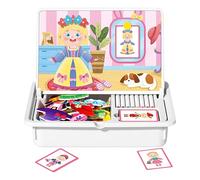 Jeu de Puzzle en Bois Magnétique - Jeu Créatif avec Poupées | Puzzle Enseignement pour Garçon, Bureau, Famille, École, Voyage et Activités d'apprentissage