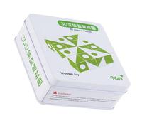 Jeu De Puzzle En Bois Pour Enfants, 1 Ensemble, Boîte En Fer, Jouets Éducatifs Pour Enfants, Bloc En Bois (Vert)