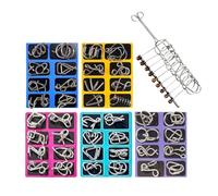 Jeu De Puzzle en Fil De Métal 41 Pièces - Test De QI avec Anneaux Imbriqués, Jouet Magique Chinois, Idéal pour Cadeau d'anniversaire, Défi pour, Adolescents Et Adultes, Maison, Bureau Et Voyag