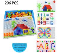 Jeu De Puzzle En Forme De Champignon Coloré Pour Enfants, 296 Pièces, Jeu De Combinaison, Planche De Combat 3d, À Faire Soi-Même, Éducatif