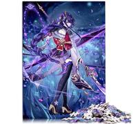 Jeu de Puzzle Genshin Impact Raiden Shogun Puzzle 1000 pièces pour Adultes Puzzle en Bois Liste de souhaits de Noël avec Le Père Noël (50 x 75 cm)